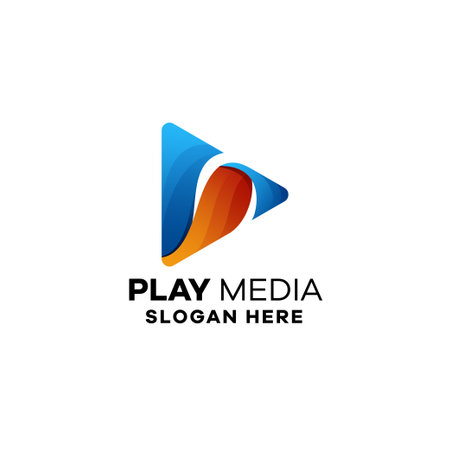 Play Media Gradient Logo Templateのイラスト素材