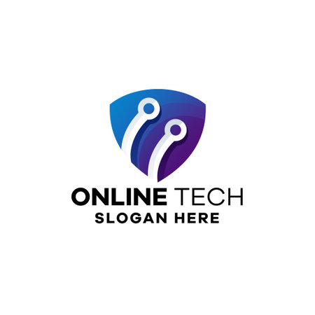 Online Technology Gradient Logo Templateのイラスト素材