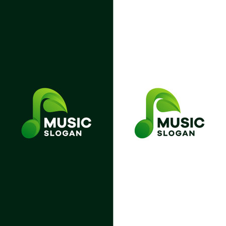 Eco Music Gradient Logo Templateのイラスト素材