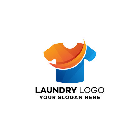 Laundry Shirt Gradient Logo Templateのイラスト素材