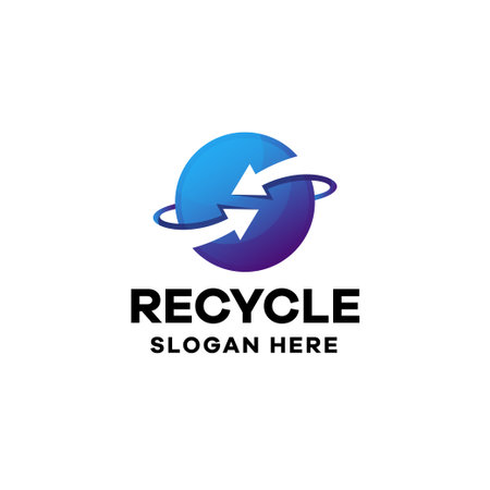 Recycle Gradient Logo Templateのイラスト素材