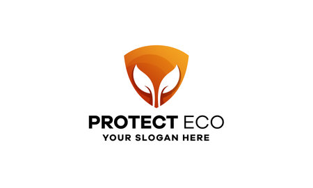 Protect Eco Gradient Logo Templateのイラスト素材