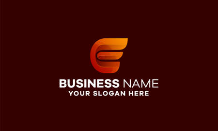 Abstract Letter E Gradient Logo Templateのイラスト素材