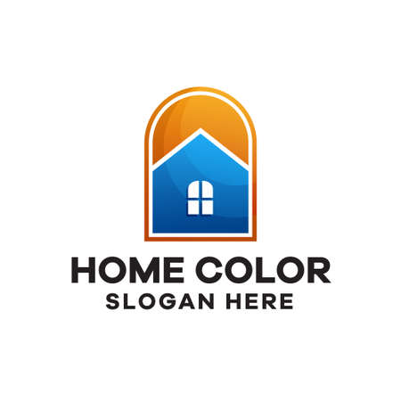 Minimalist Home Gradient Colorful Logo Designのイラスト素材