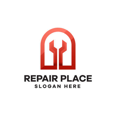 Repair Place Gradient Logo Designのイラスト素材