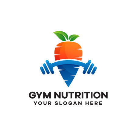 Gym Nutrition Gradient Colorful Logo Designのイラスト素材