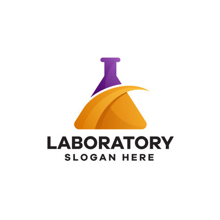 Laboratory Gradient Logo Designのイラスト素材