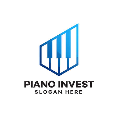 Piano Investment Gradient Logo Designのイラスト素材