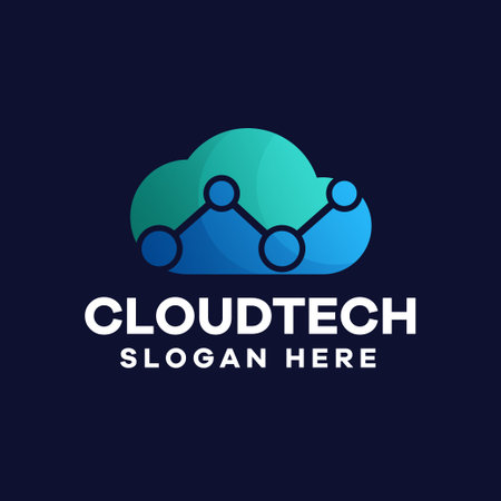 Cloud Technology Gradient Logo Designのイラスト素材