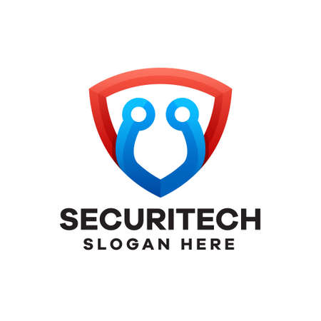 Security Technology Gradient Logo Designのイラスト素材