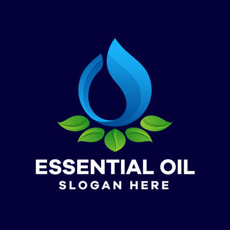 Essential Oil Gradient Logo Templateのイラスト素材