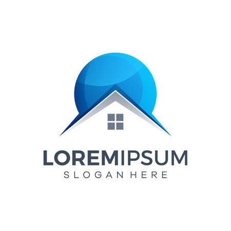 Real estate colorful logo design illustrationのイラスト素材