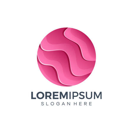 Abstract wavy logo design with pink colorsのイラスト素材
