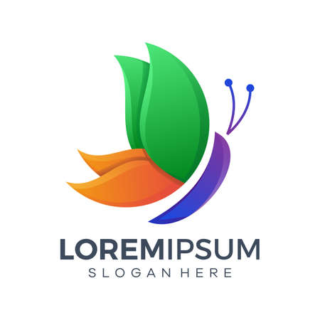 Butterfly colorful vector template very suitable for logo design or app iconのイラスト素材