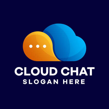 Cloud Chat Gradient Logo Designのイラスト素材
