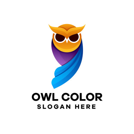 Owl Gradient Logo Designのイラスト素材