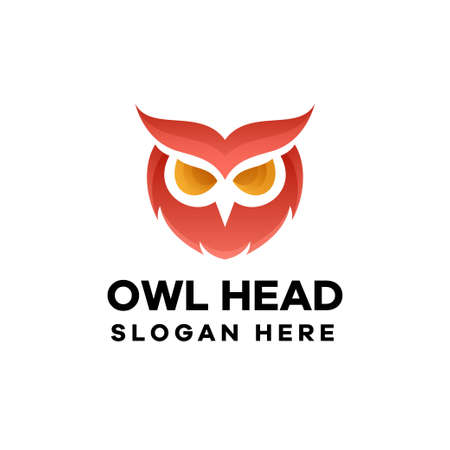 Owl Head Gradient Logo Designのイラスト素材