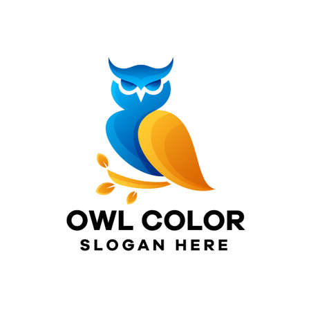 Owl Gradient Logo Designのイラスト素材