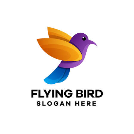Bird Gradient Logo Designのイラスト素材
