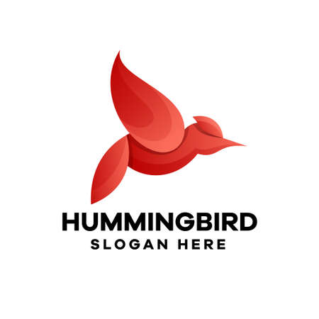 Hummingbird Gradient Logo Designのイラスト素材