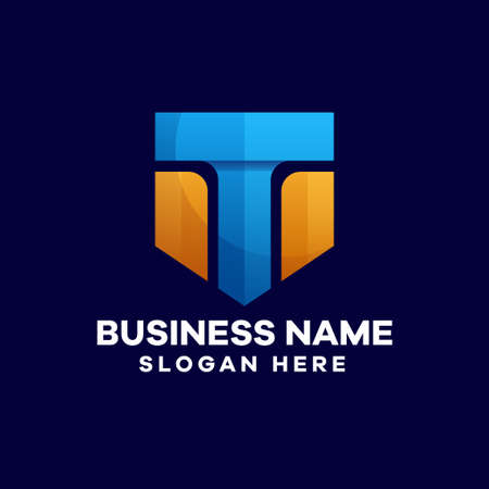 Abstract Letter T and M Gradient Logo Designのイラスト素材
