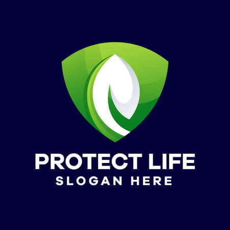 Protect Life Gradient Logo Designのイラスト素材
