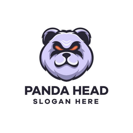Panda Head Mascot Logo Designのイラスト素材
