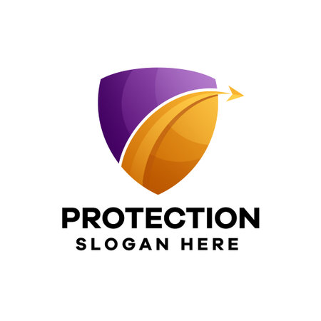 Protection Gradient Colorful Logo Designのイラスト素材