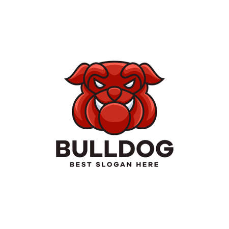 Bulldog Head Mascot Logo Designのイラスト素材