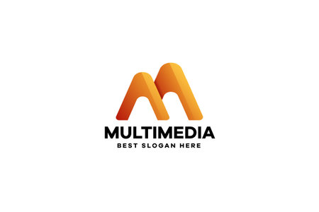 Gradient Abstract Letter M Logo Templateのイラスト素材