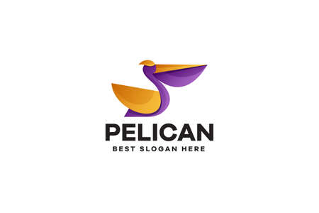 Gradient Pelican Logo Templateのイラスト素材