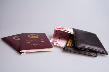 chinese Passport and Chinese Currency