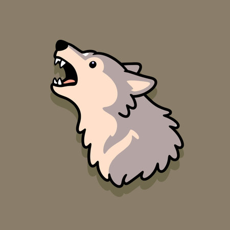 Wolf cartoon illustration. Vector illustration of a wolf. Can be used as a sticker or icon.