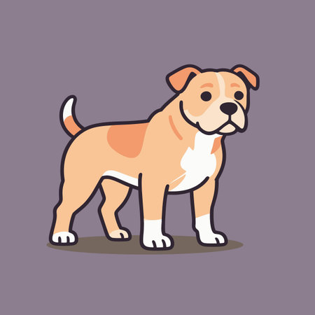 Cute american staffordshire terrier puppy vector illustration.のイラスト素材