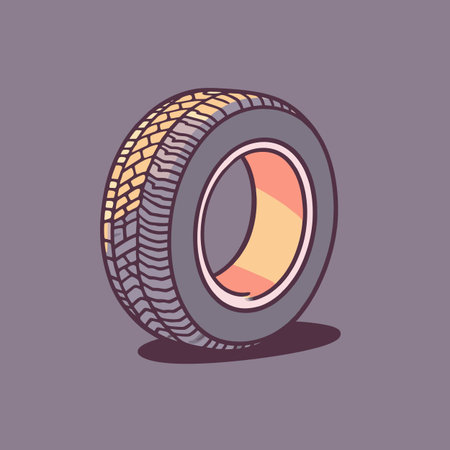 Tire icon. Car wheel. Vector illustration in cartoon style.
