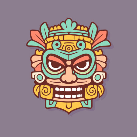 Tribal mask icon, vector illustration. Tribal totem symbol.