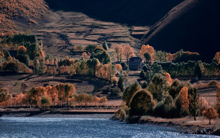 Sichuan Yajiang rural sceneryの写真素材