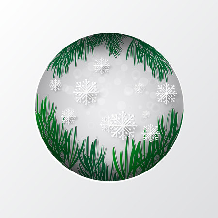 Paper art winter background.Vector stock.のイラスト素材