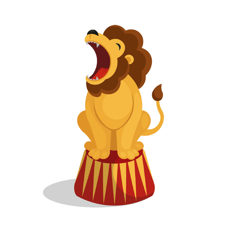 Cartoon circus lion. Vector illustrationのイラスト素材