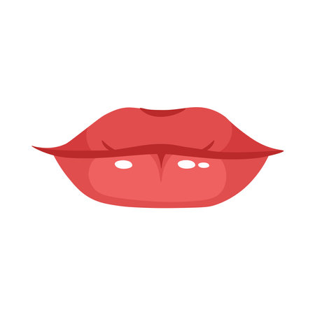 Red lips. Vector cartoon styleのイラスト素材