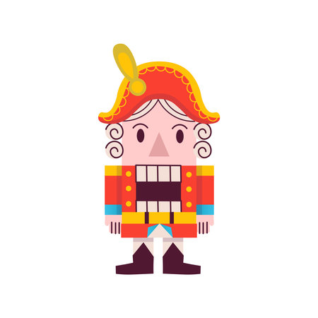 Nutcracker toy on white background vector illustration