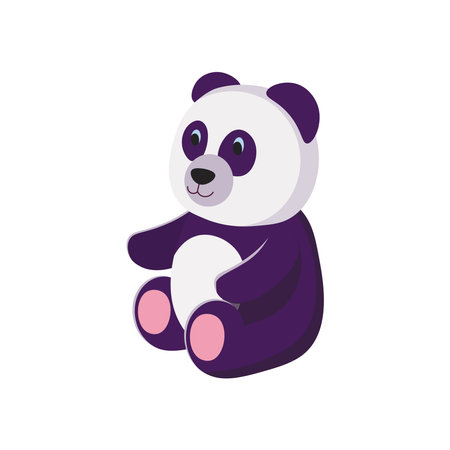 Panda toy on white background. Cartoon illustration, vector.のイラスト素材