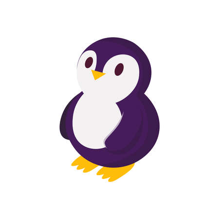 Penguin toy on white background. Cartoon illustration, vector.のイラスト素材