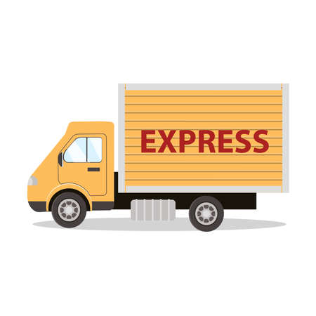 Delivery car. Delivery service. Concept for transport company for relocation. Vector illustration in flat style.のイラスト素材