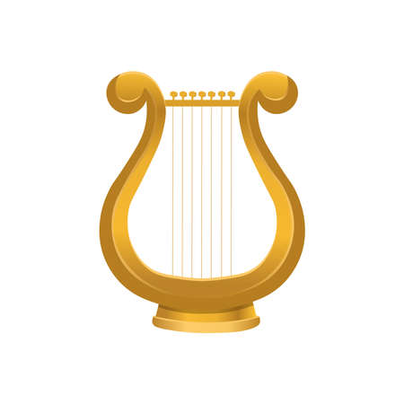 Greek lyre musical instrument isolated on white background.Vector.のイラスト素材
