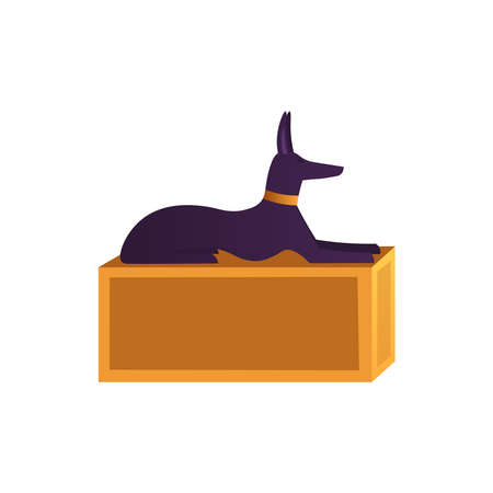 Egyptian dog on a stand. Cartoon vector illustration.のイラスト素材