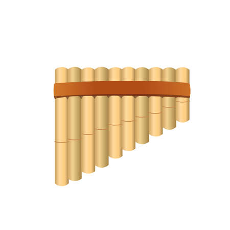 Pan flute musical instrument isolated on white background.Vector.のイラスト素材