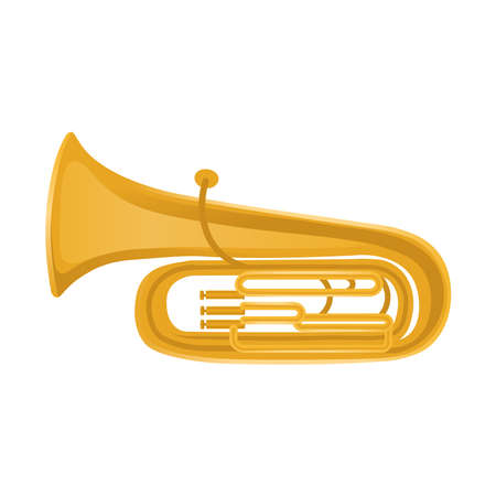 Tuba musical instrument isolated on white background.Vector.のイラスト素材