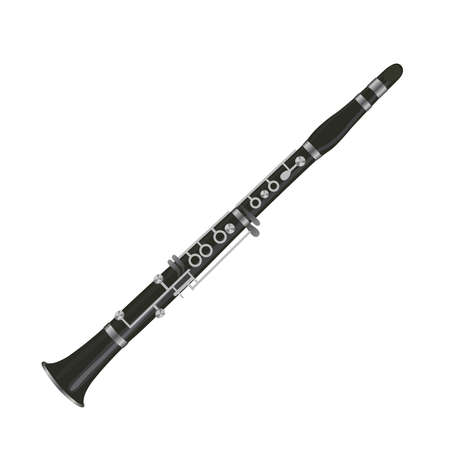 Clarinet musical instrument isolated on white background.Vector.のイラスト素材