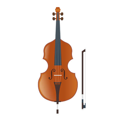 Double bass musical instrument isolated on white background.Vector.のイラスト素材